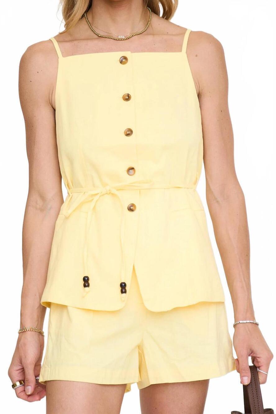 NEW CALLIE MAC rhea button-up tank in yellow